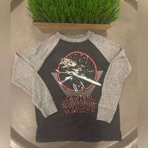 Star Wars Kids Gray and Black Raglan Shirt Size XS 4-5